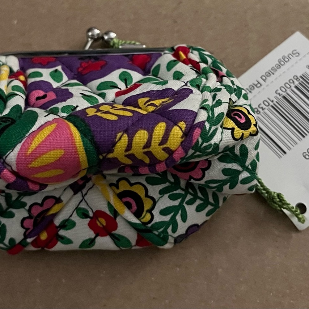 Vera Bradley Petite Pouch Viva La Vera Kiss-Lock Coin Purse - Picture 3 of 4